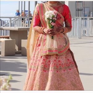 Pink embroidered lehenga